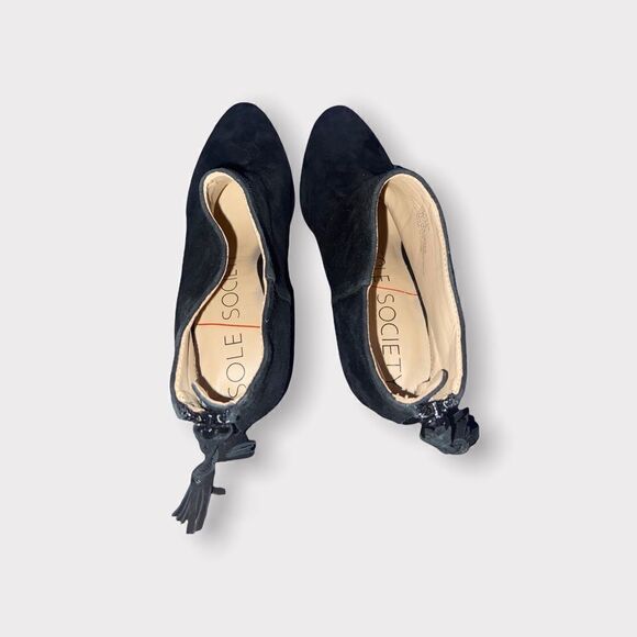 Sole Society Black Suede Booties Size 5 - Picture 2 of 5